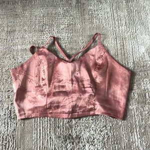 Lace up cropped tank